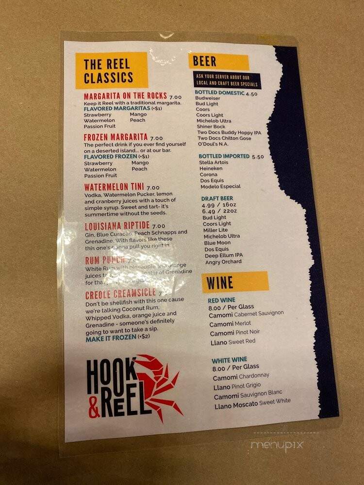 Hook & Reel Cajun Seafood & Bar - Lubbock, TX menu_pic