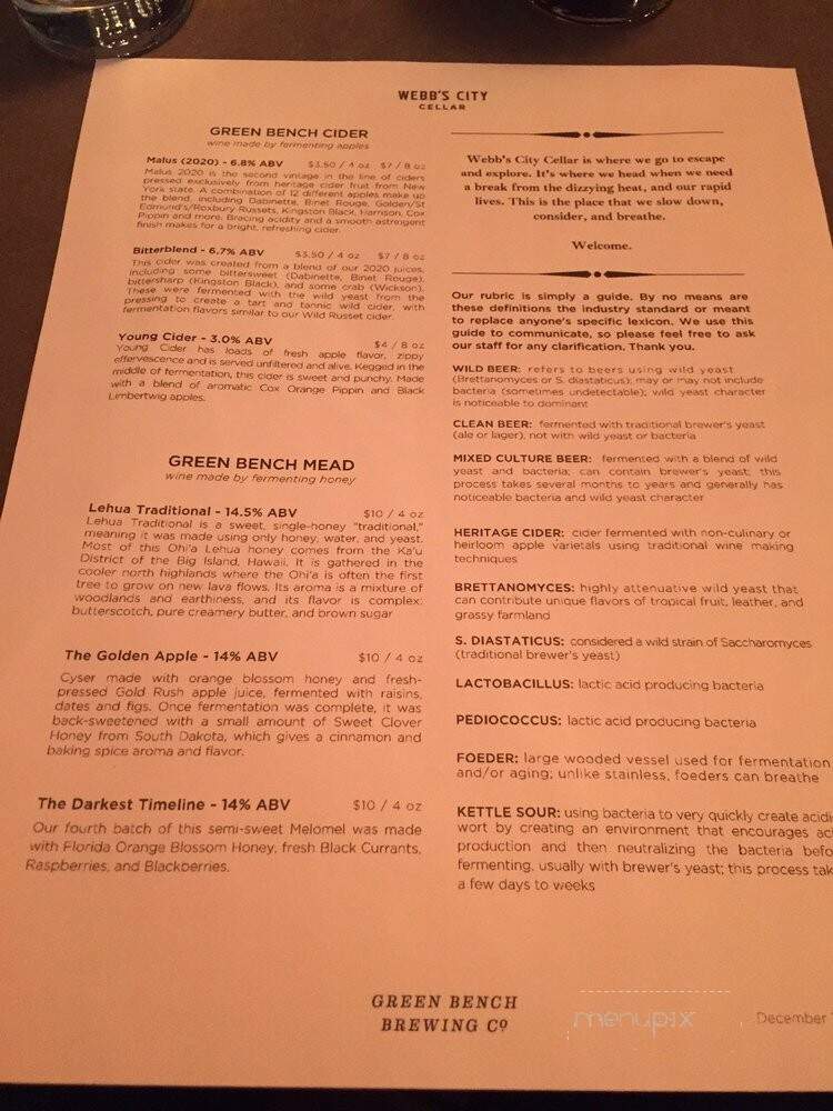 Webb's City Cellar - Saint Petersburg, FL menu_pic