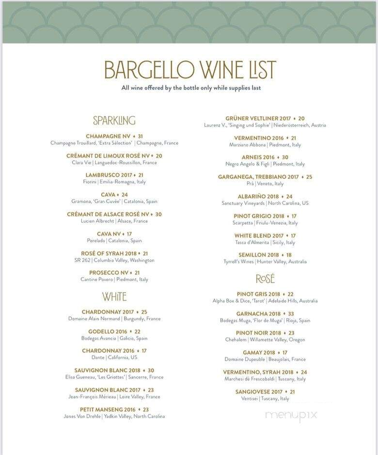 Bargello - Asheville, NC menu_pic