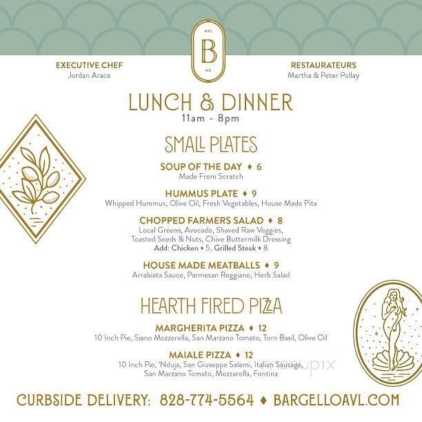 Bargello - Asheville, NC menu_pic
