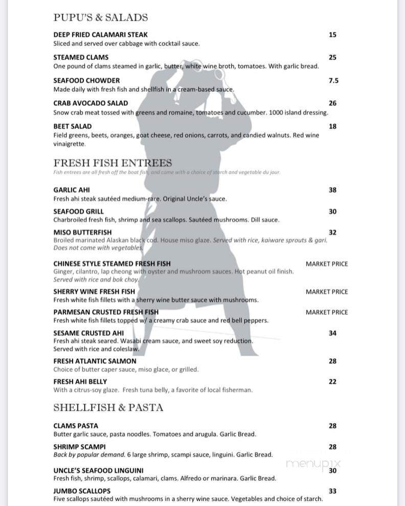 Uncle's Fish Market & Grill - Aiea, HI menu_pic