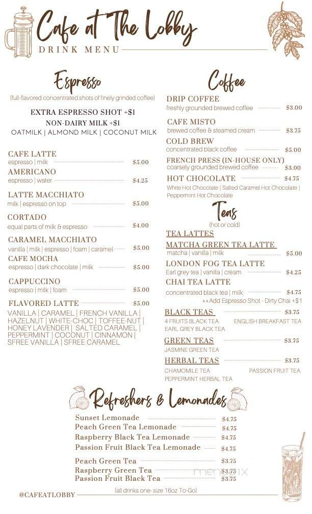 Cafe at the Lobby - Winder, GA menu_pic