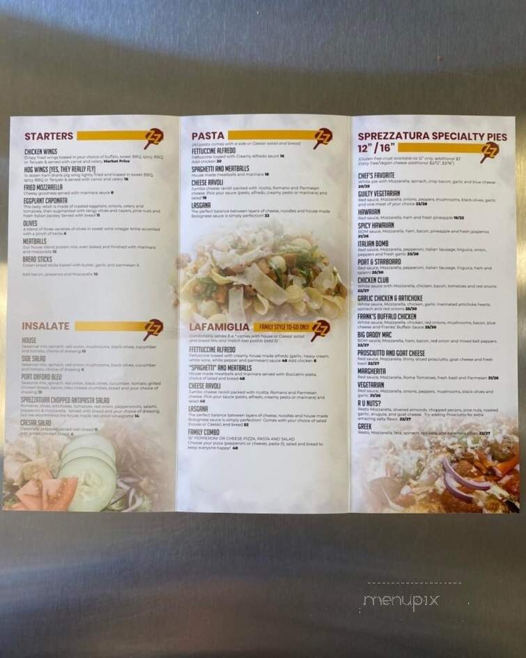 Sprezzatura - Brookings, OR menu_pic