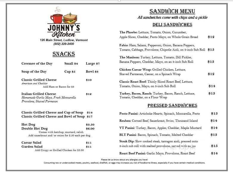 Johnny's Kitchen - Ludlow, VT