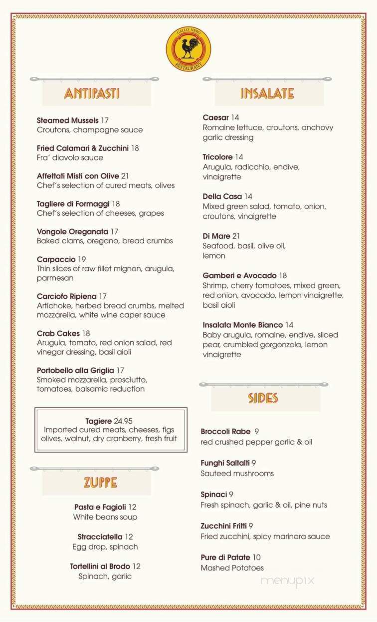 Gallo Nero Ristorante Italiano - North Bergen, NJ menu_pic