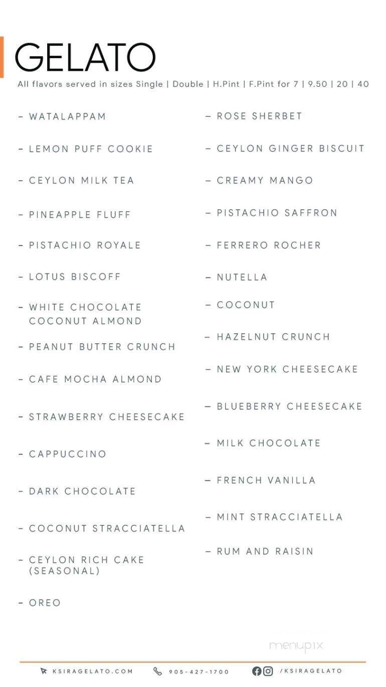 Ksira Gelato - Ajax, ON menu_pic