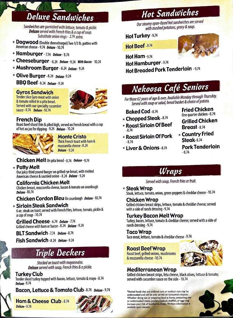Nekoosa Cafe - Nekoosa, WI menu_pic