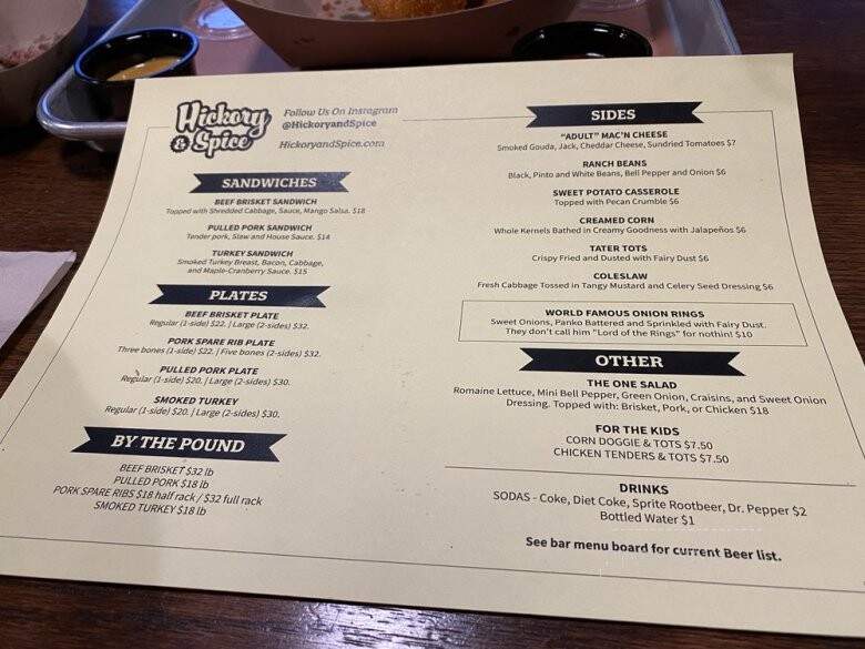 Hickory and Spice BBQ - Orange, CA menu_pic