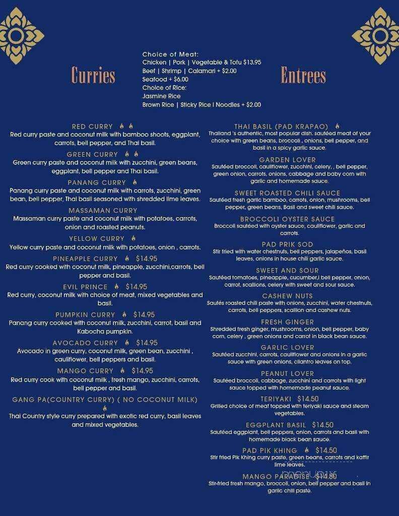Jinda Thai Restaurant - Albany, OR menu_pic