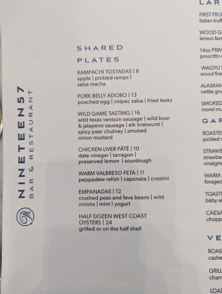 Nineteen 57 Bar & Restaurant - Reno, NV menu_pic