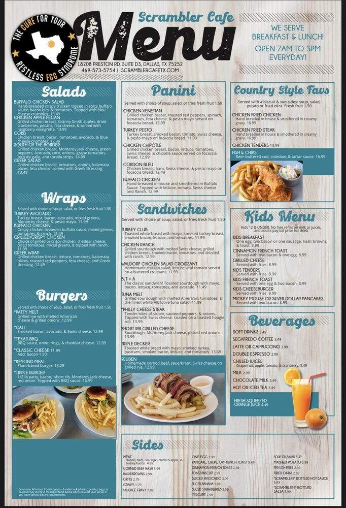 Scrambler Cafe - Princeton, TX menu_pic