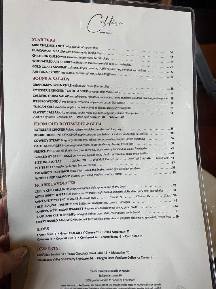 Caldero - Denver, CO menu_pic