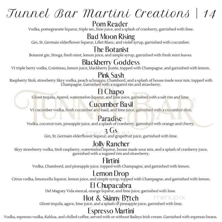 Tunnel Bar - Northampton, MA menu_pic