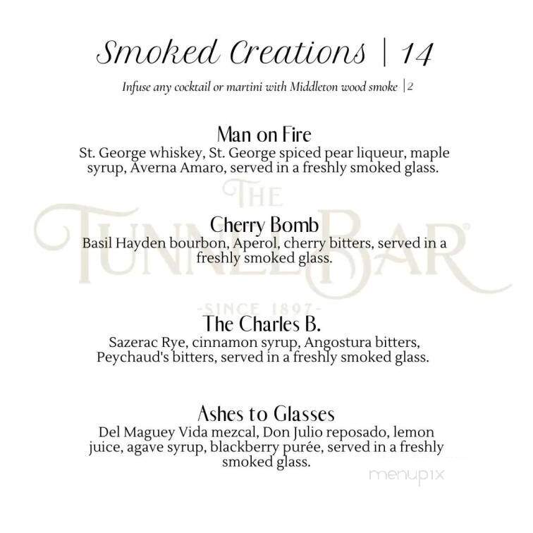 Tunnel Bar - Northampton, MA menu_pic
