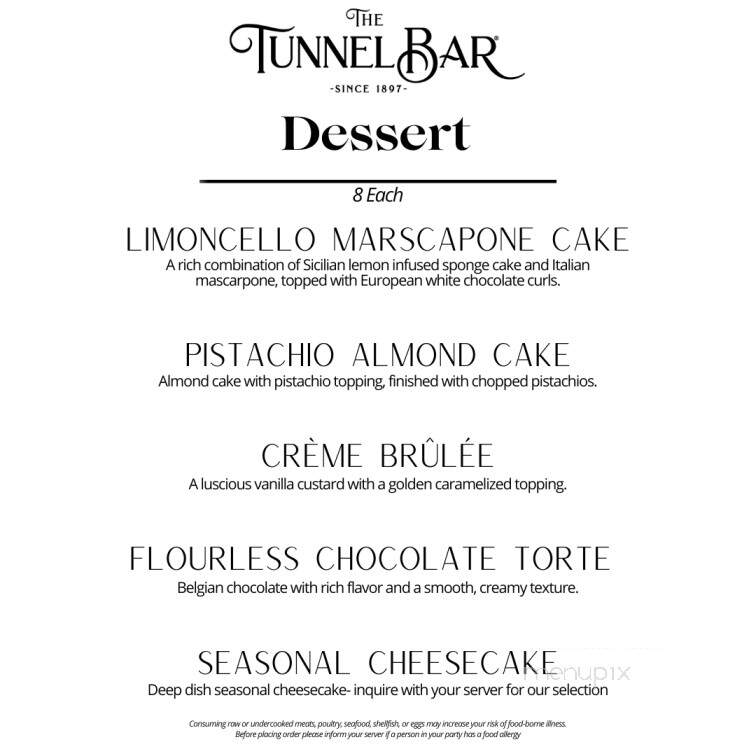 Tunnel Bar - Northampton, MA menu_pic