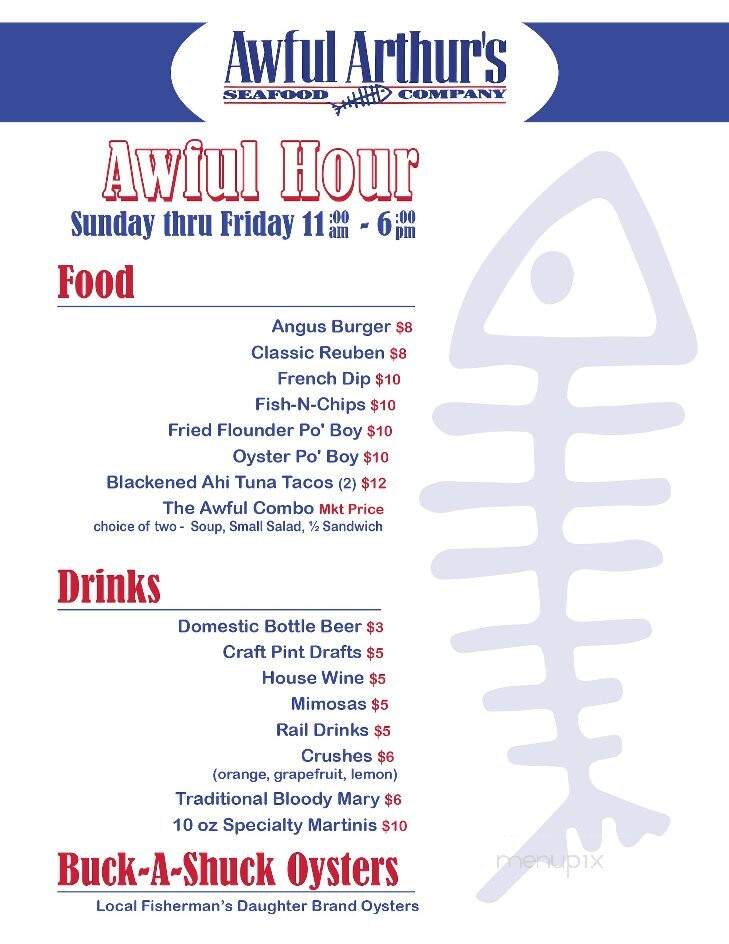 Awful Arthur's - Saint Michaels, MD menu_pic