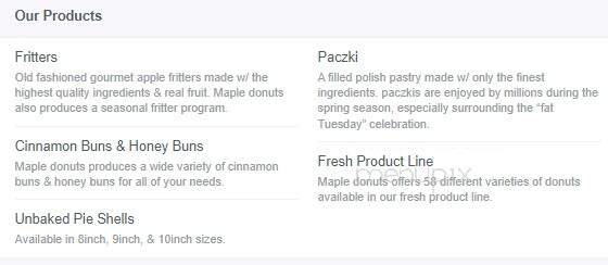 Maple Donuts - Lake City, PA menu_pic