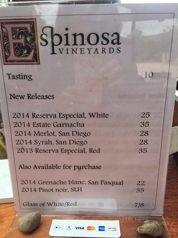 Espinosa Vineyards and Winery - Escondido, CA