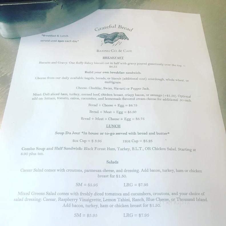Grateful Bread - Duvall, WA menu_pic