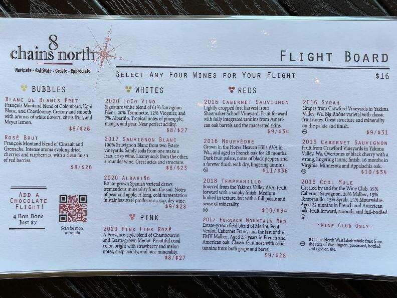 8 Chains North Winery - Waterford, VA menu_pic