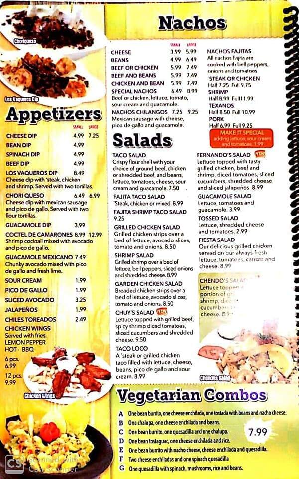 Los Vaqueros - Jefferson, GA menu_pic