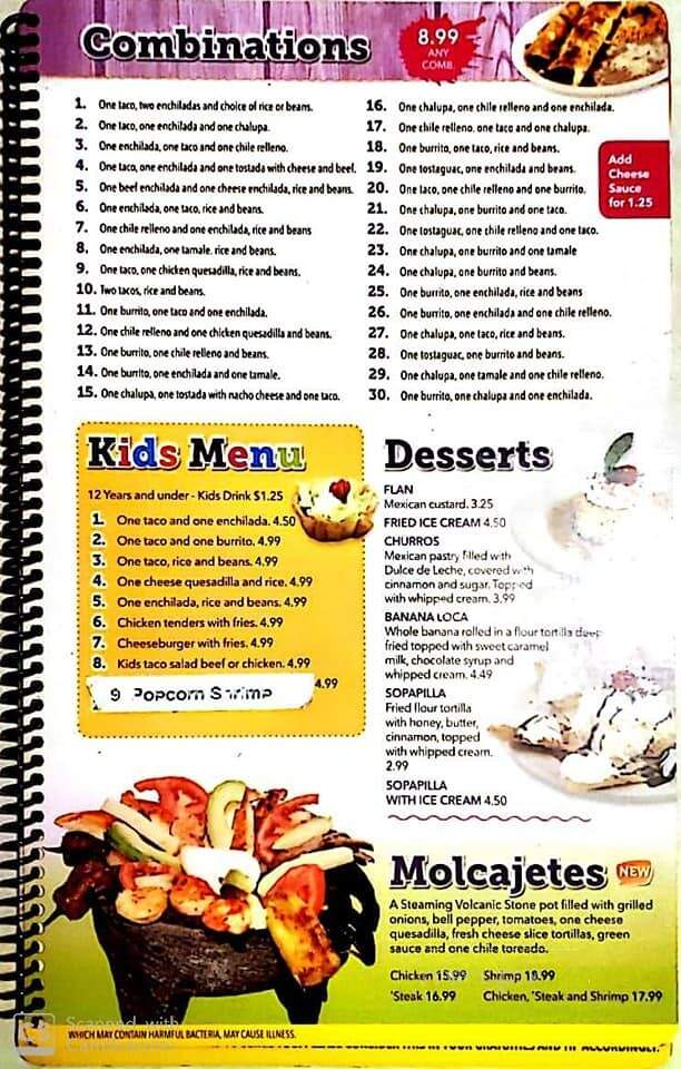 Los Vaqueros - Jefferson, GA menu_pic