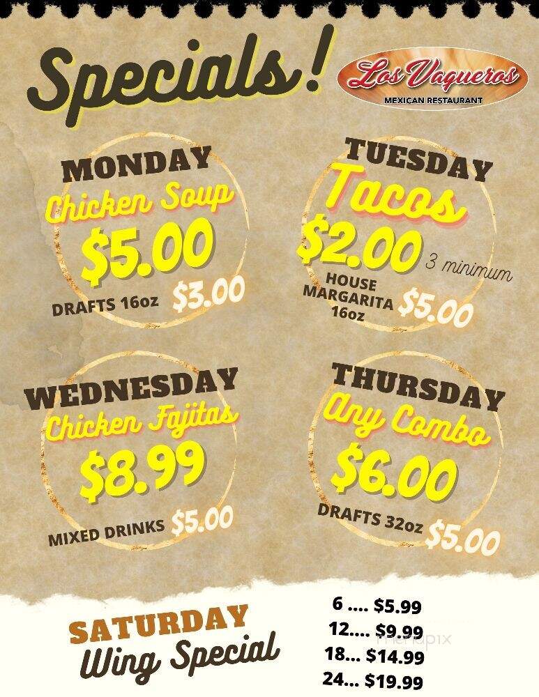 Los Vaqueros - Jefferson, GA menu_pic