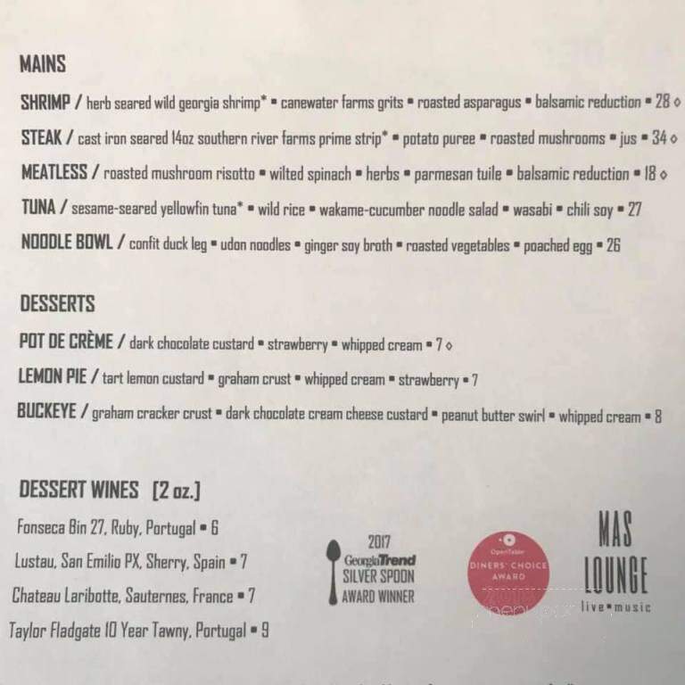 Ember - Saint Simons Island, GA menu_pic