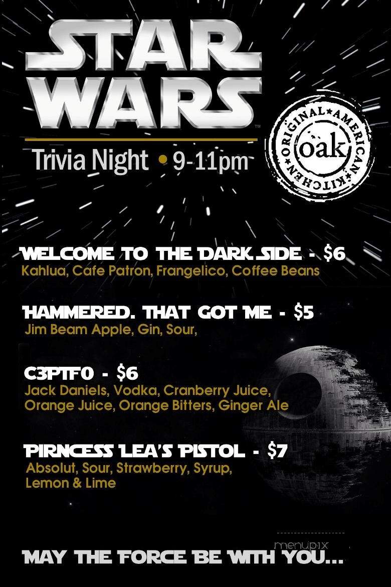 OAK - Gainesville, FL menu_pic