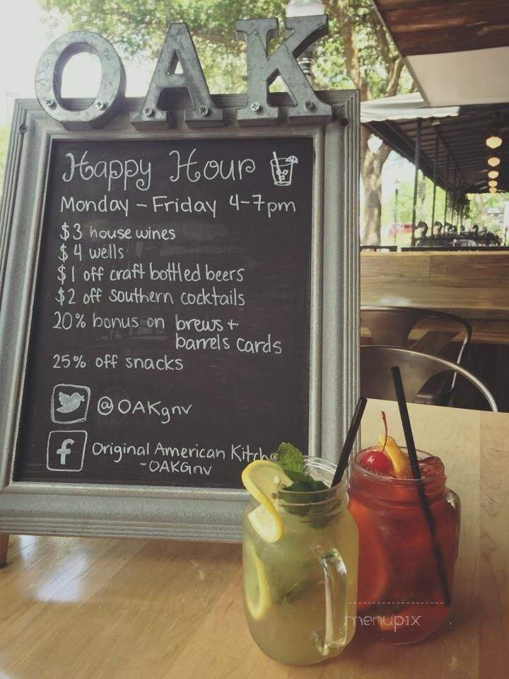 OAK - Gainesville, FL menu_pic