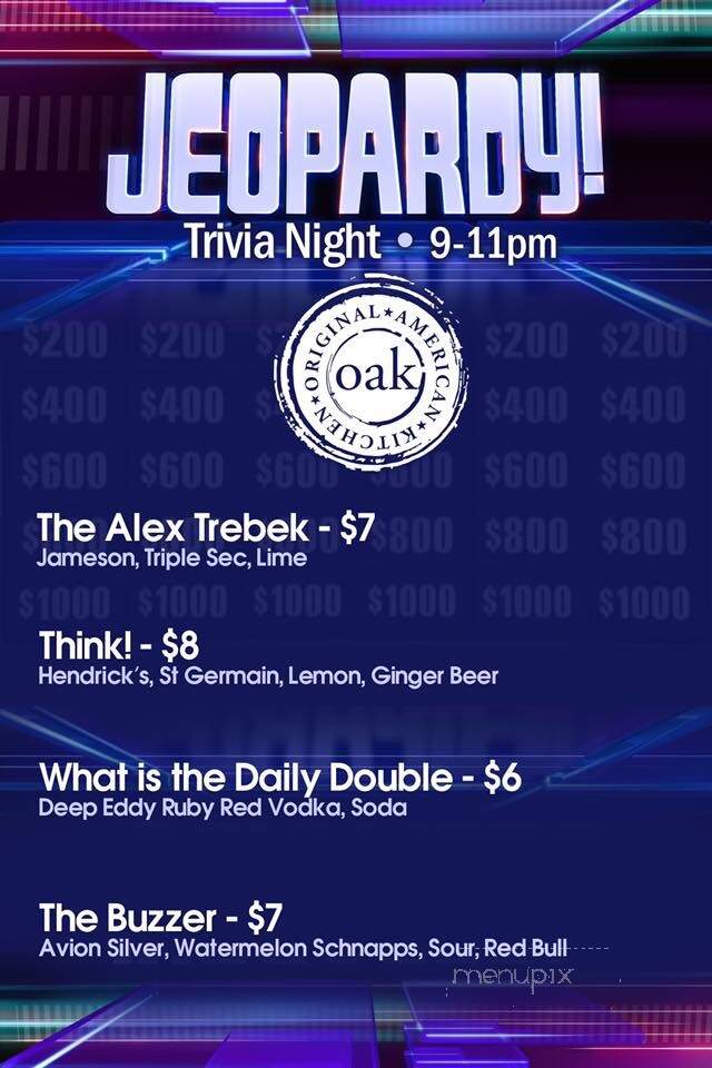 OAK - Gainesville, FL menu_pic