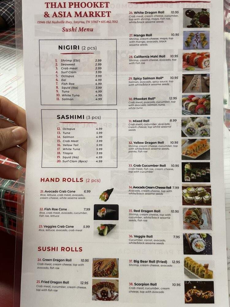 Thai Phooket #3 - Smyrna, TN menu_pic