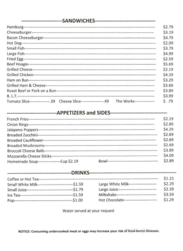 Avalon Restaurant - Hanoverton, OH menu_pic