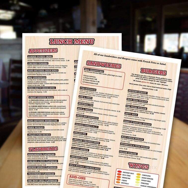 Iron Grill BBQ & Brew - Columbus, OH menu_pic