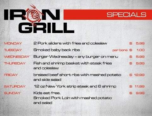 Iron Grill BBQ & Brew - Columbus, OH menu_pic