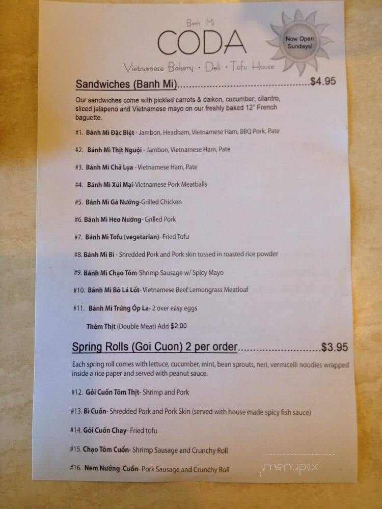 Banh Mi Coda - Albuquerque, NM menu_pic