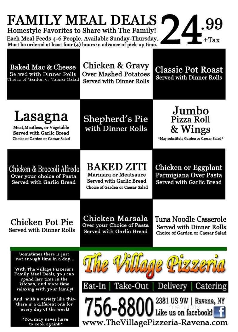 Village Pizzeria - Ravena, NY menu_pic
