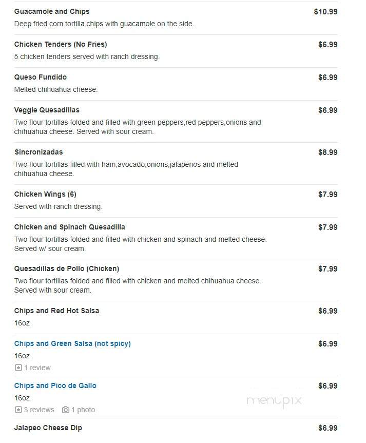 Quinta Carmina - Belvidere, IL menu_pic