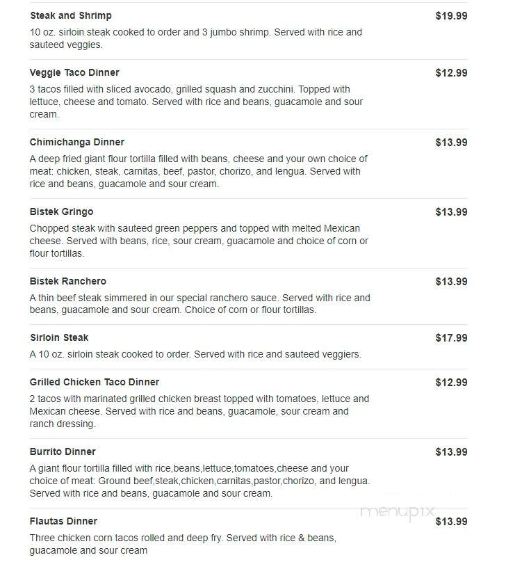 Quinta Carmina - Belvidere, IL menu_pic