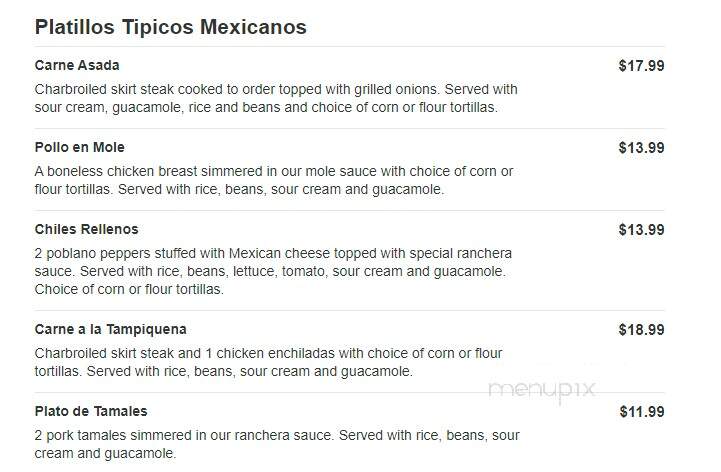 Quinta Carmina - Belvidere, IL menu_pic