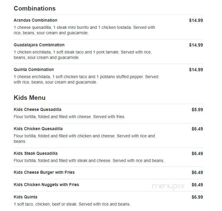 Quinta Carmina - Belvidere, IL menu_pic