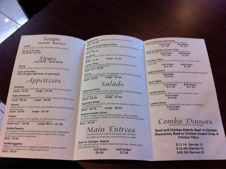 Anaam's Palate - Commerce Township, MI menu_pic