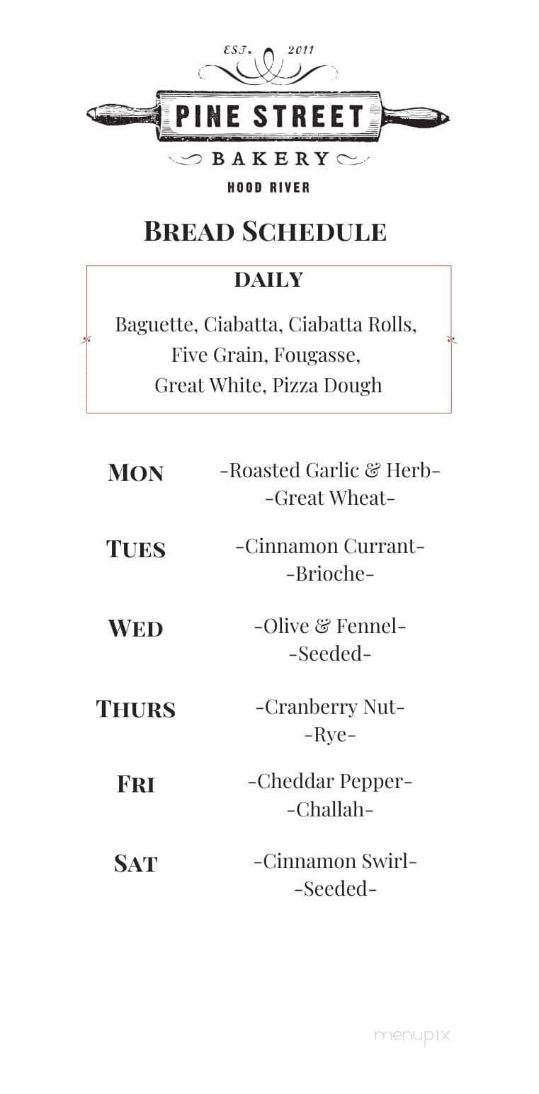 Pine Street Bakery - Hood River, OR menu_pic