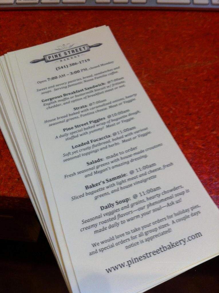 Pine Street Bakery - Hood River, OR menu_pic