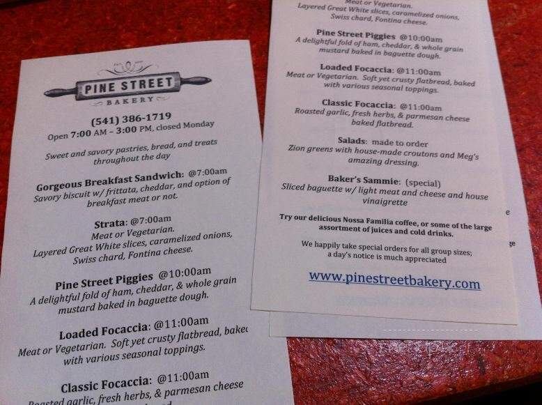 Pine Street Bakery - Hood River, OR menu_pic
