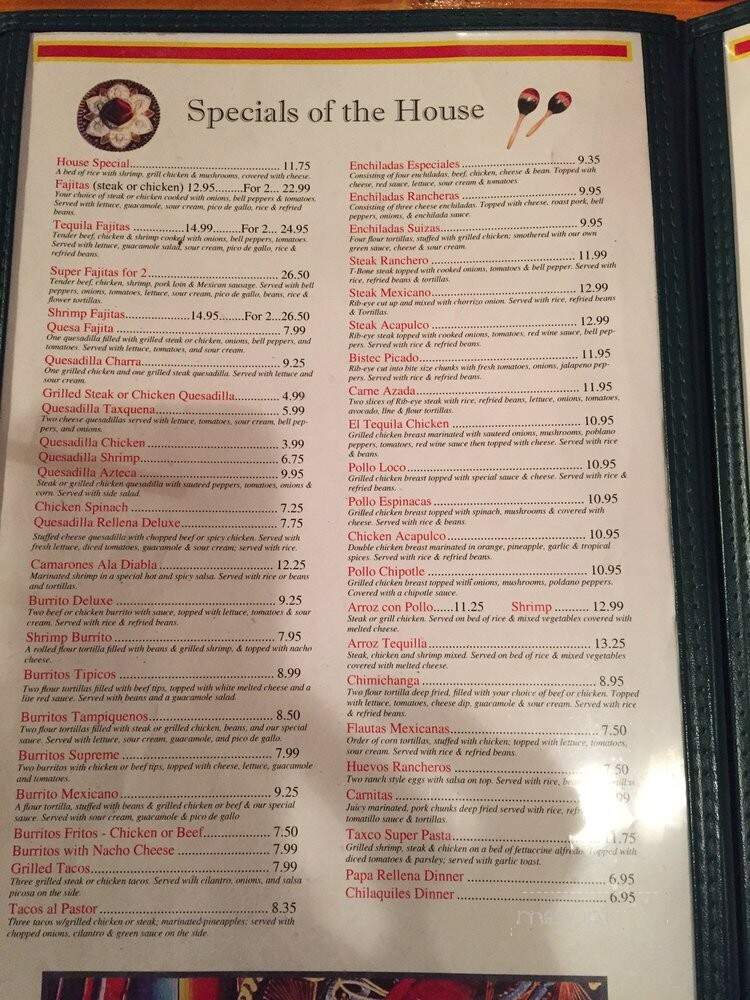 El Tequila - Milledgeville, GA menu_pic