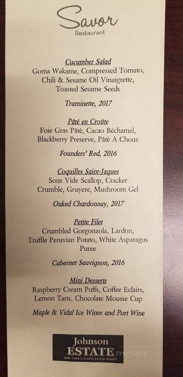 Savor - Niagara Falls, NY menu_pic