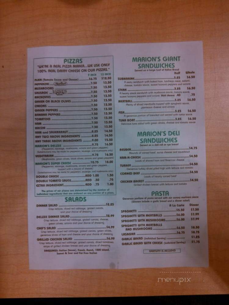 Marion's Piazza - Mason, OH menu_pic