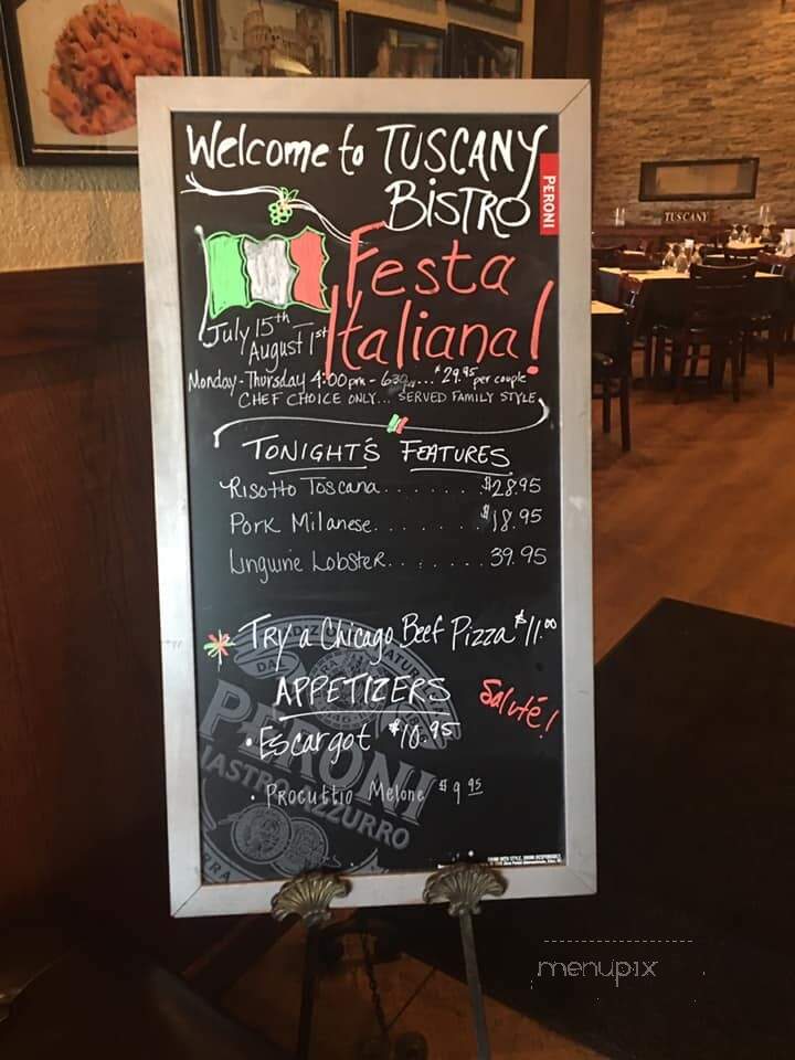 Tuscany Bistro Bar & Grill - Kenosha, WI menu_pic