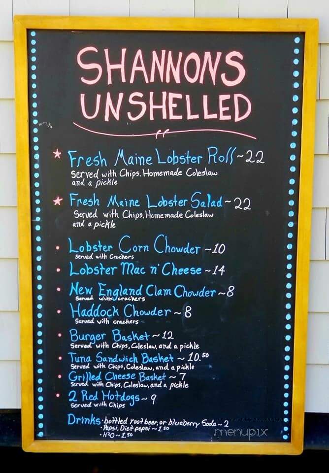 Shannon's Unshelled - Boothbay Harbor, ME menu_pic
